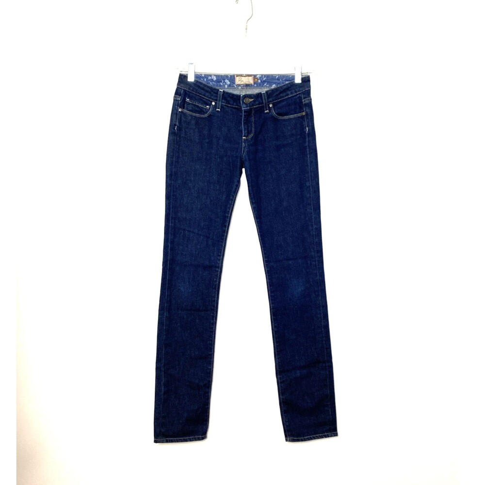 Paige Skyline Drive Straight Jeans Women’s 28 Blue Dark Wash Low Rise L34